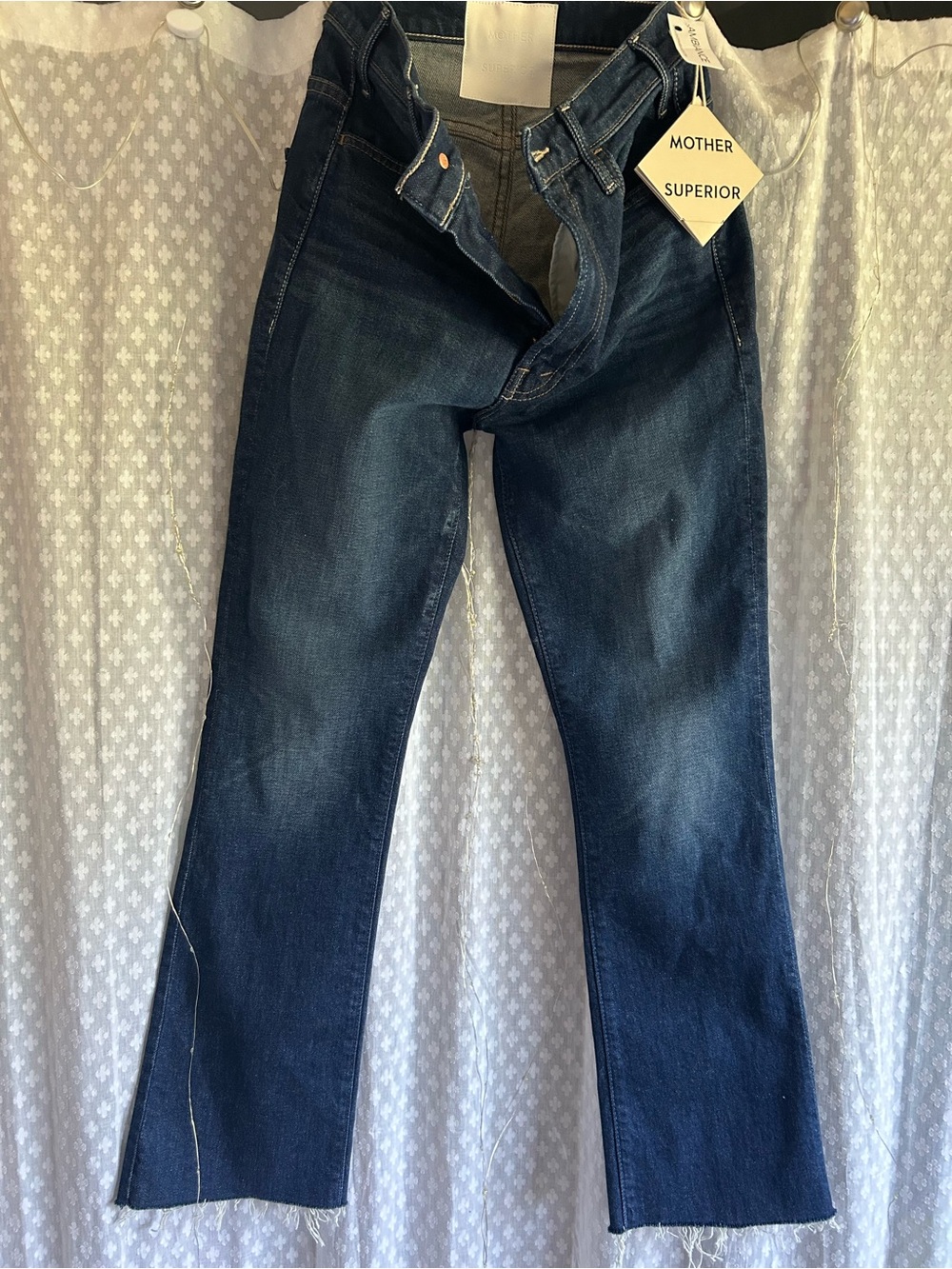 MOTHER Men's or Women’s Straight Jeans in Deep Blue Denim